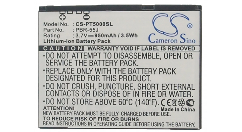 Аккумуляторная батарея для телефона, смартфона Pantech P5000. Артикул iB-M1356.Емкость (mAh): 950. Напряжение (V): 3,7