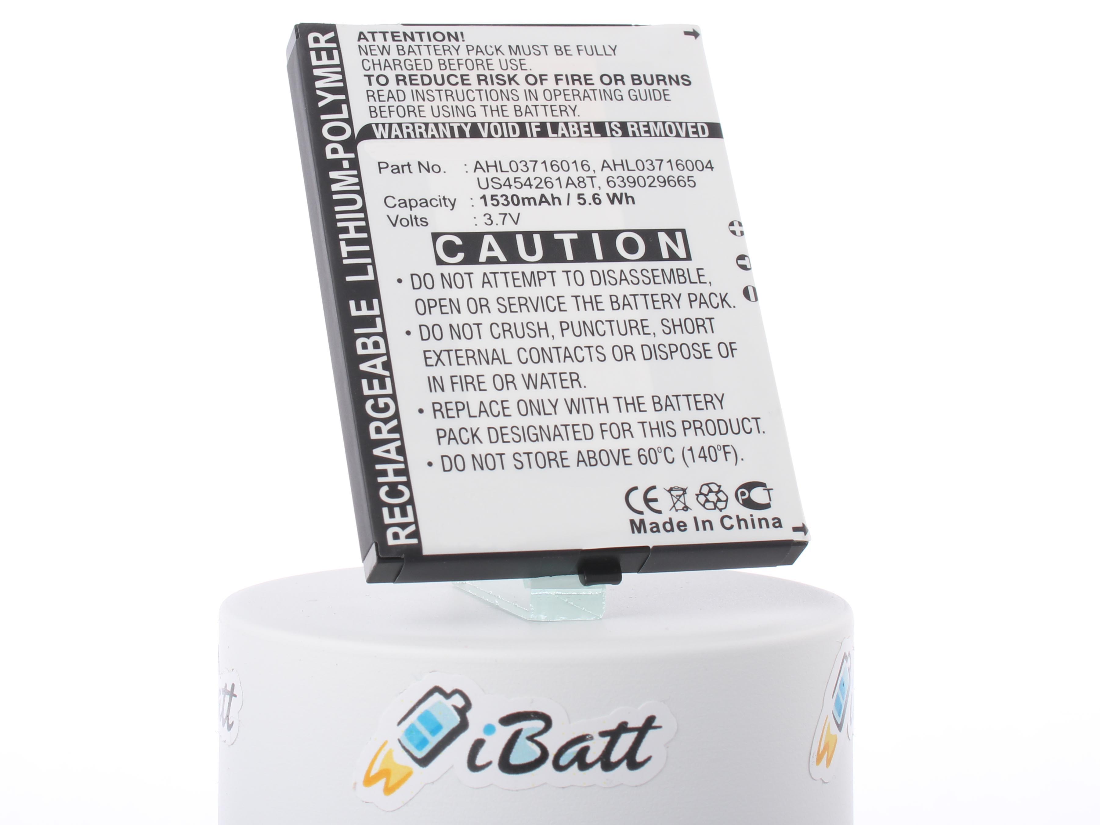 Аккумуляторная батарея iBatt iB-M135 для телефонов, смартфонов E-TENЕмкость (mAh): 1530. Напряжение (V): 3,7