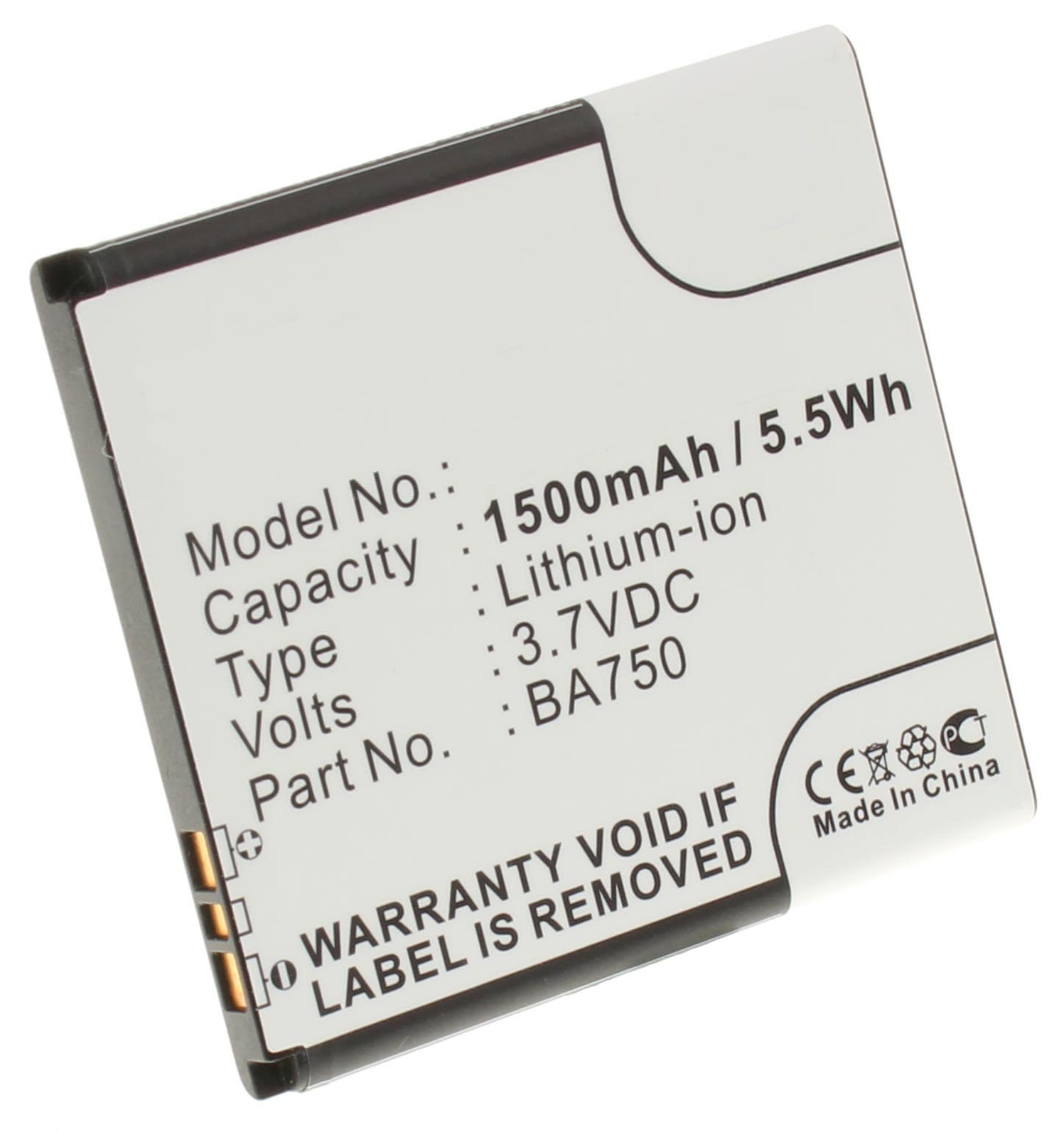 Аккумуляторная батарея для телефона, смартфона Sony Ericsson LT15i. Артикул iB-M346.Емкость (mAh): 1500. Напряжение (V): 3,7